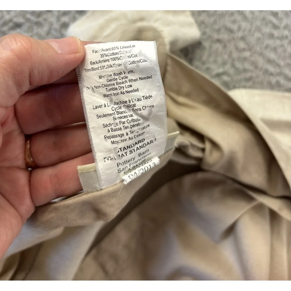 Pottery Barn Standard‎ Pillow Case Beige Natural Brown Cotton Linen Blend